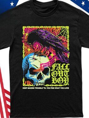 Fall Out Boy Raven Skull T-shirt - Keep Making Trouble Graphic Tee